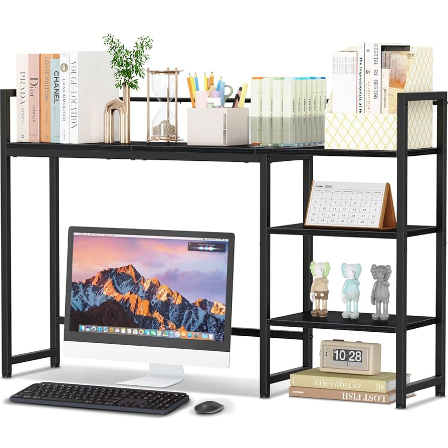 Snughome Desk Shelf, 44.9" Large Desktop Organizer Shelf, Desk Hutch for Monitor, 4 Tier Display ... | Amazon (US)