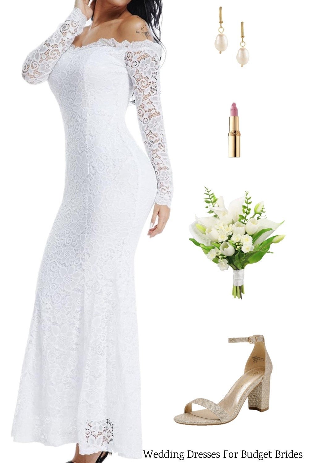 Affordable wedding day outfit idea for the bride to be. Bridal dress is around $55. Find everything on Amazon. 

Reception dress, courthouse elopement dress, long white dress, minimalist wedding dress, or microwedding dress. 

#LTKSeasonal #LTKWedding