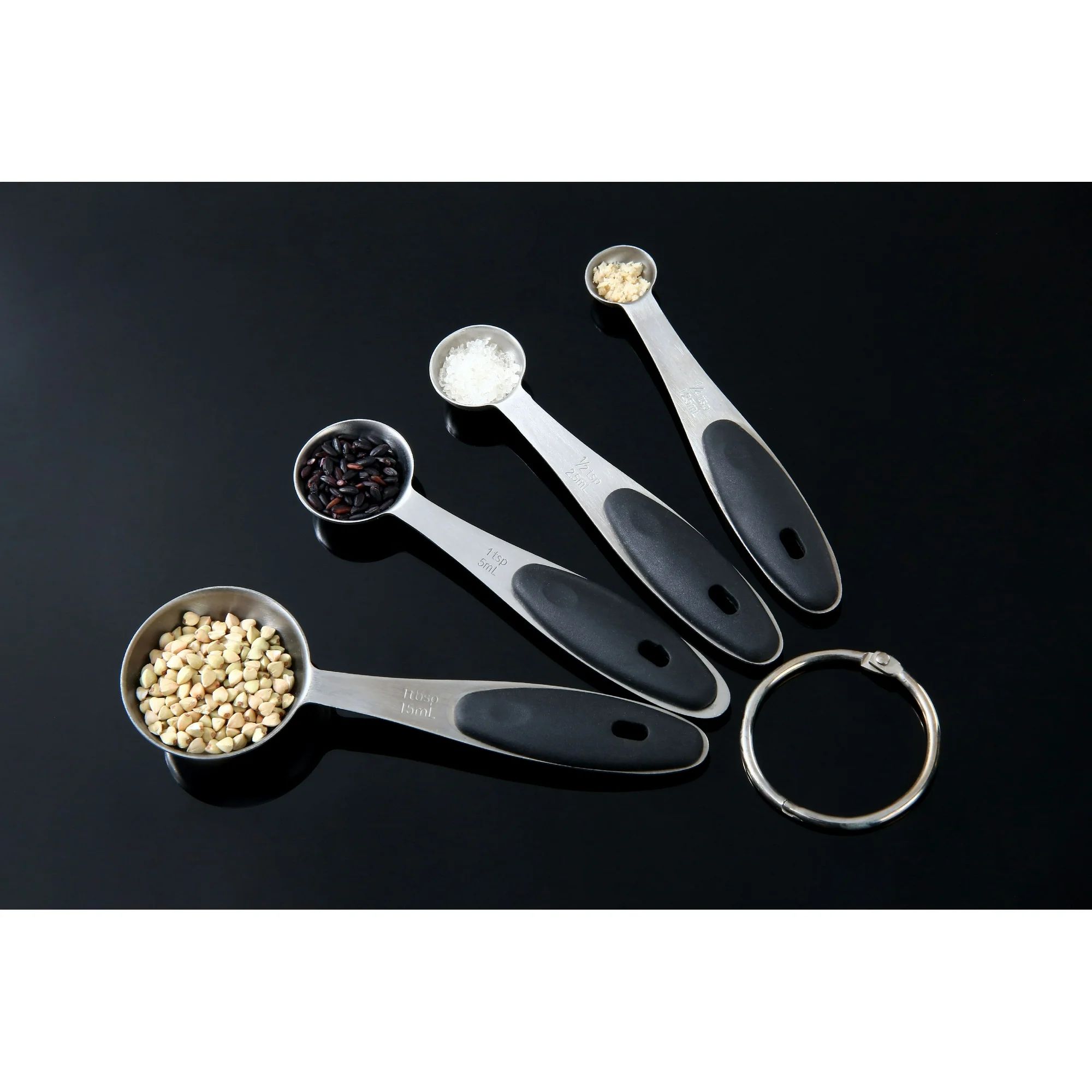 Mainstays 4-piece Stainless Steel Measuring Spoons on Storage Ring | Walmart (US)
