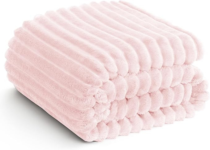 Pink Throw Blanket for Couch - 300GSM Soft Cozy Blankets, Cute Small Lightweight Fleece Throws, B... | Amazon (US)