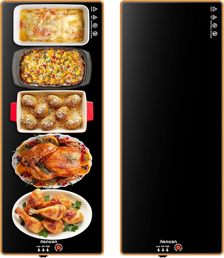 Warming Trays for Buffets Party (Extra Long 40"x12"), Warming Mat for Food with Thermostat & Full... | Amazon (US)