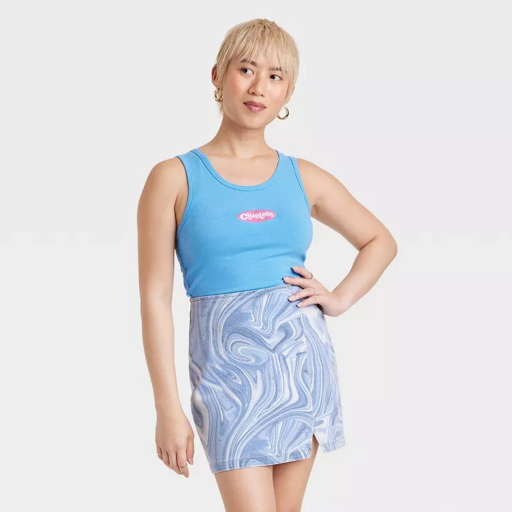 Women's Clueless Graphic Tank Top - Blue | Target