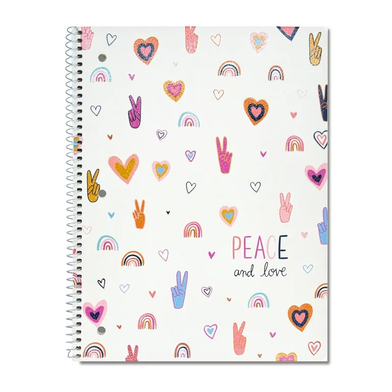 Class Act Stationery 1-Subject Spiral Writing Notebook, 80 WR Sheets, Love and Peace | Walmart (US)