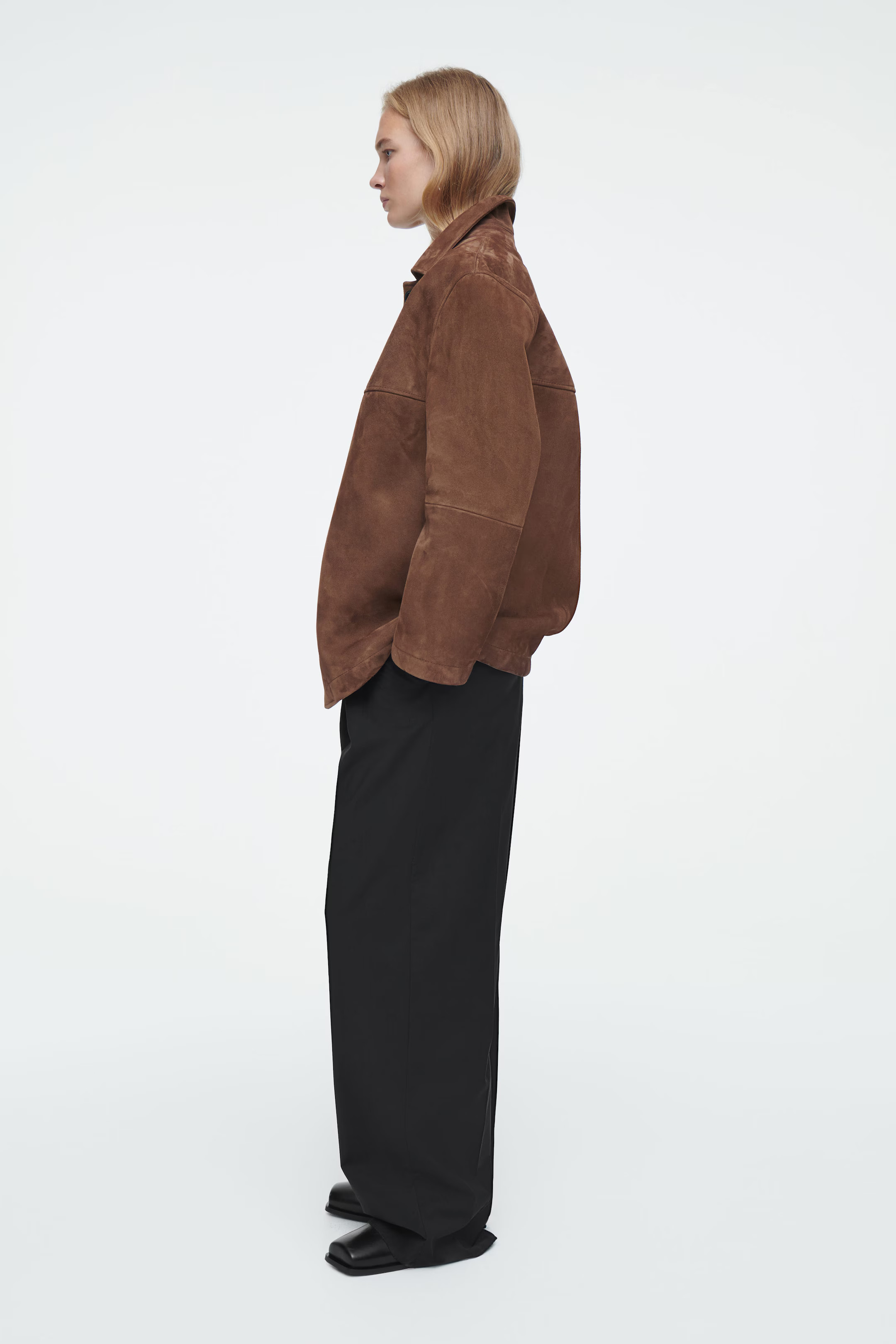 COLLARED SUEDE JACKET - BROWN | COS (EU)