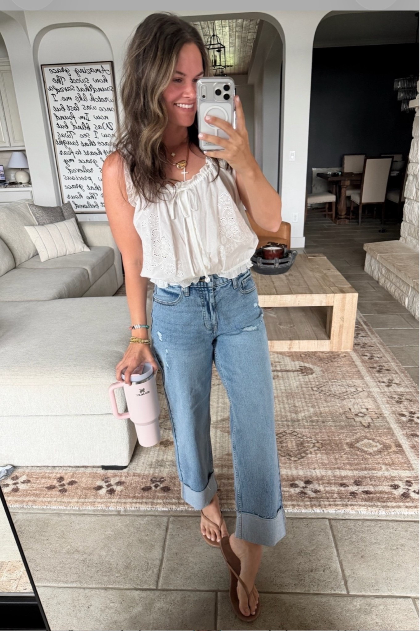 Would never guess the jeans are Walmart and the top is Target! True to size in both 🤍🙌🏼

#LTKootd #LTKdayinmylife #LTKmomlife