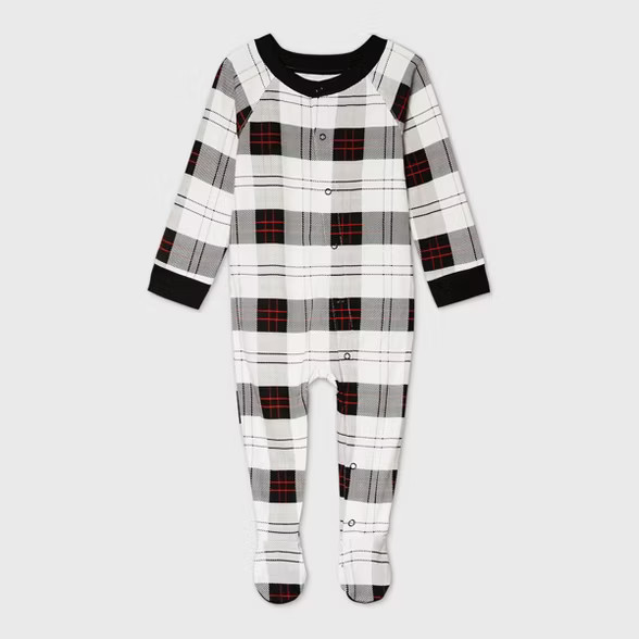Baby Holiday Plaid Flannel Matching Family Footed Pajama - Wondershop™ White | Target