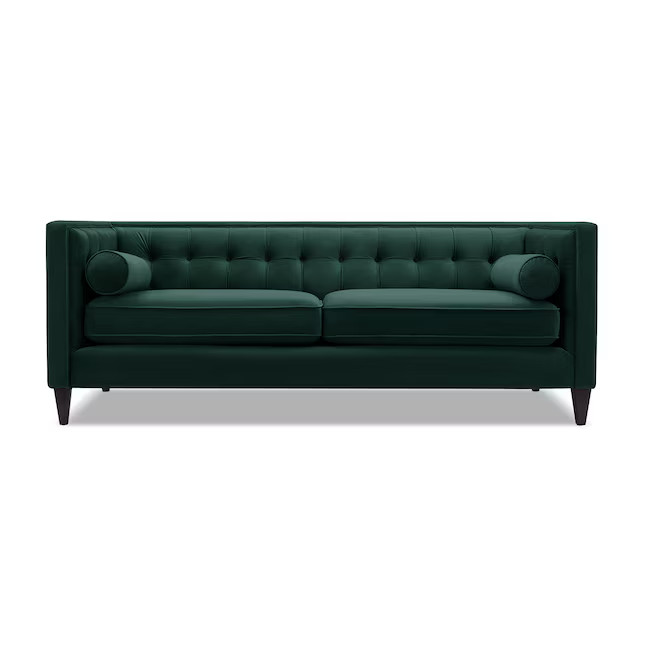 Jennifer Taylor Home 84-in Glam Evergreen Velvet 3-seater Sofa | Lowe's