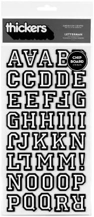 American Crafts Thickers Flocked Chipboard Letter Stickers, Letterman Black | Amazon (US)