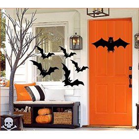 12pcs 3D Halloween Bat Wall Sticker Decal DIY Party Festival Room Decoration | Walmart (US)
