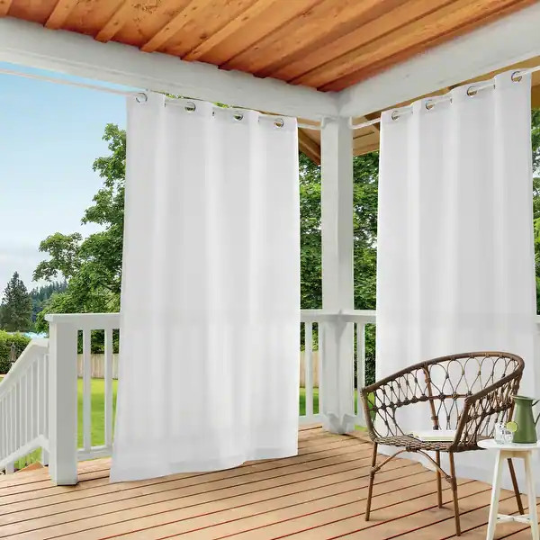ATI Home Indoor/Outdoor Solid Cabana Grommet Top Curtain Panel Pair - Bed Bath & Beyond - 1234906... | Bed Bath & Beyond