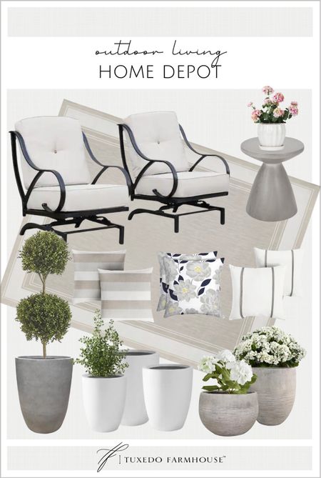 Front porch and patio decor, outdoor furniture, planters and rug selections for spring and summer outdoor living    

#LTKSeasonal #LTKstyletip #LTKhome