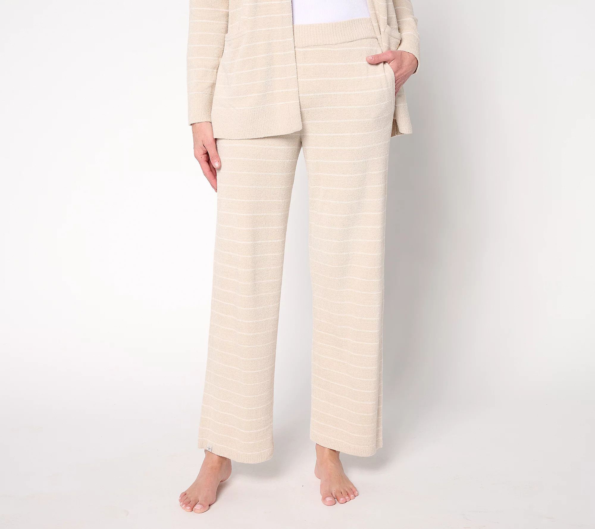 As Is Barefoot Dreams Petite CCUL Striped Ankle Pant | QVC