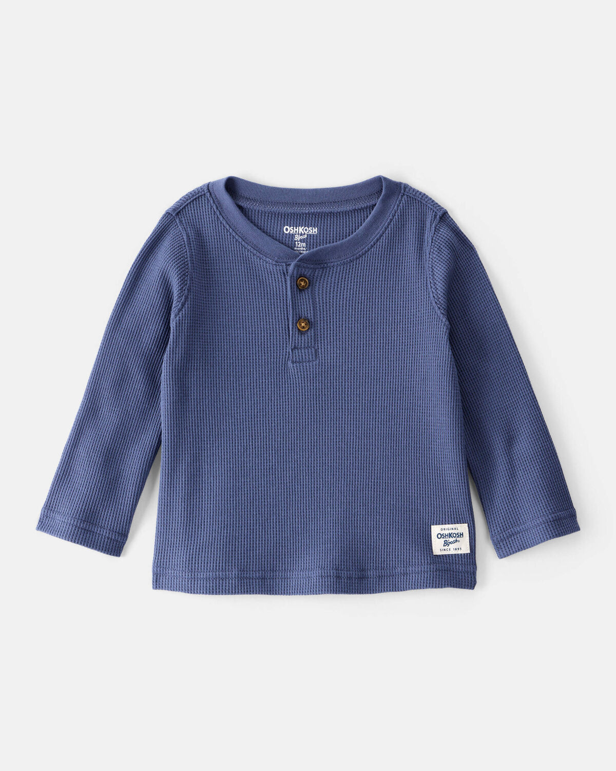 Baby Boy Long-Sleeve Thermal Henley Shirt - Blue | Carter's Inc