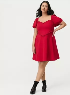 Puff Sleeve Sweetheart Mini Dress | Torrid (US & Canada)