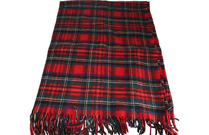 Plaid Blanket with Fringe - Luis Rodriquez | One Kings Lane