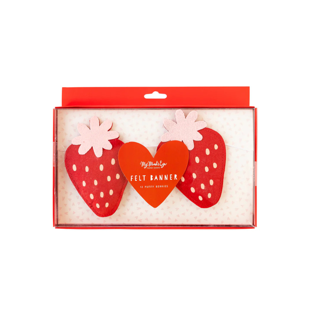 Puffy Felt Strawberry Banner | My Mind's Eye