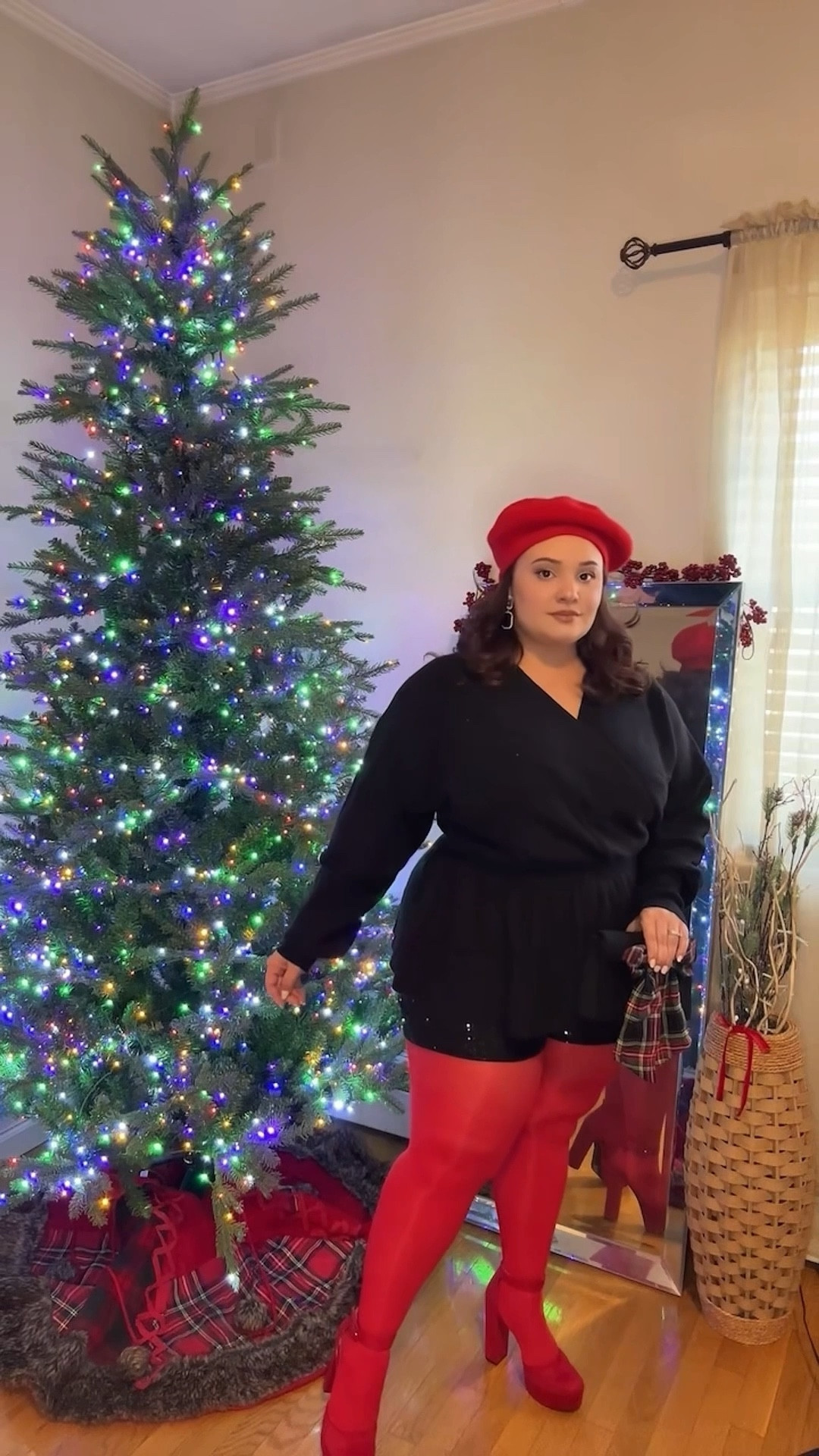 Red, plaid and sparkles 🎄👠✨ is the perfect recipe for a good Christmas outfit (to me, anyway). 

#LTKMidsize #LTKootd #LTKHoliday