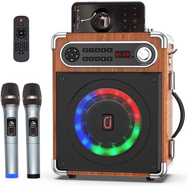 JYX Singing Karaoke Machine with 2 Wireless Microphones Bluetooth Portable Karaoke Speaker PA Sys... | Walmart (US)
