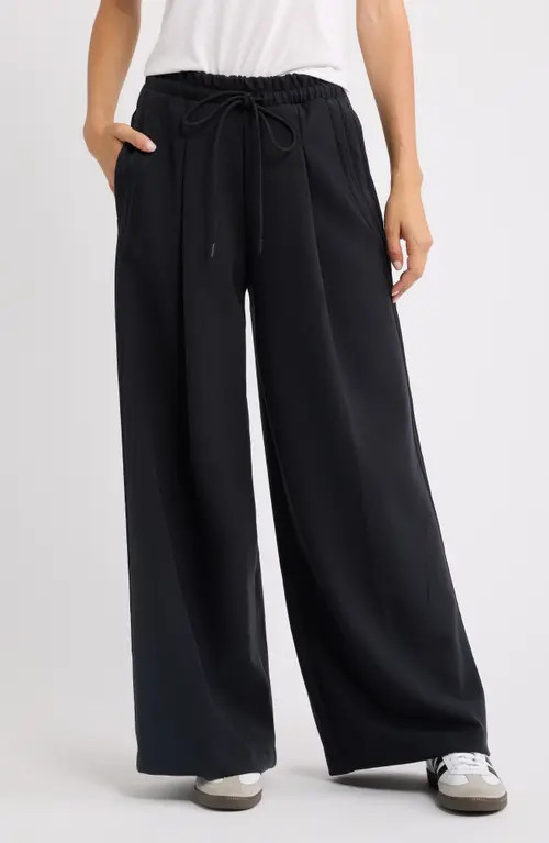 adidas Originals Wide Leg Drawstring Pants in Black at Nordstrom, Size Medium | Nordstrom