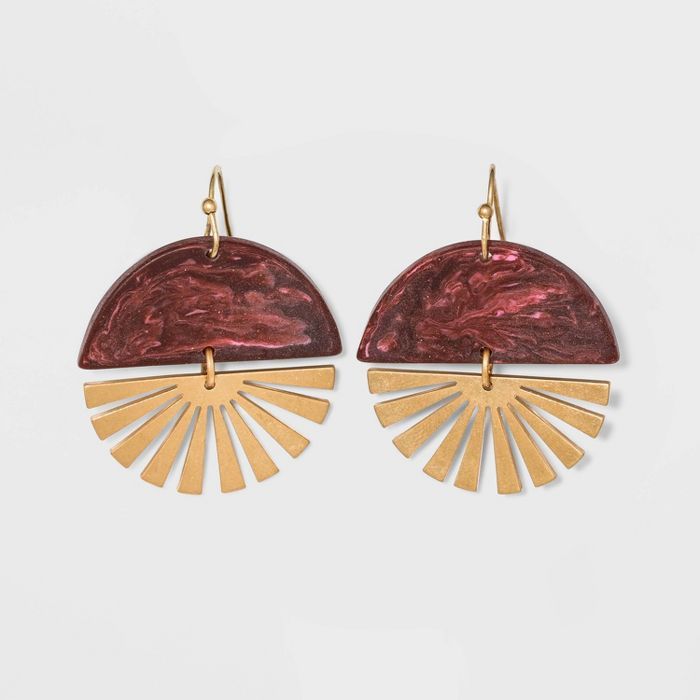 Patterned Half Circle and Starburst Drop Earrings - Universal Thread™ | Target