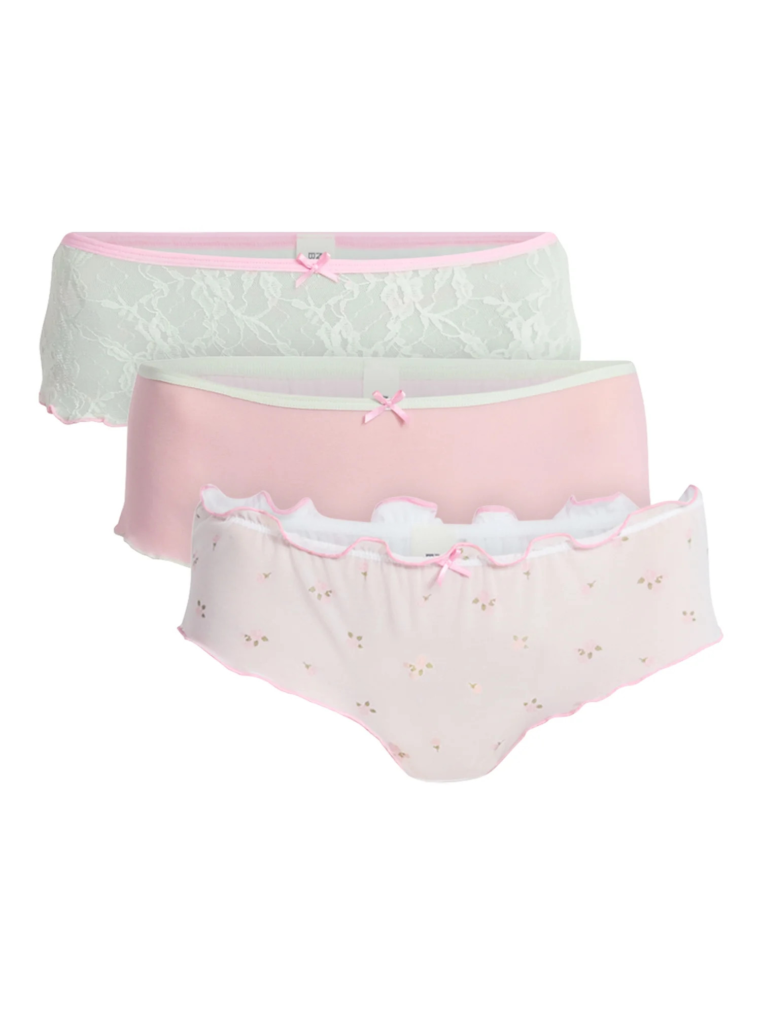 No Boundaries Mesh and Lace Cheeky Panties, 3-Pack, Women's XS-XXXL | Walmart (US)