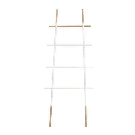 White Decorative Blanket Ladder Holder Quilt Standing Towels Rack Leaning Wall Storage Living Room B | Walmart (US)
