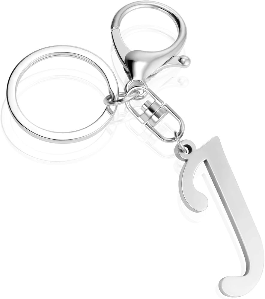 XGALBLA Cute Gold/Silver/Black Letter A-Z Keychain for Women Bag Charms for Handbags Stainless Steel Initial Letter Keychain | Amazon (US)