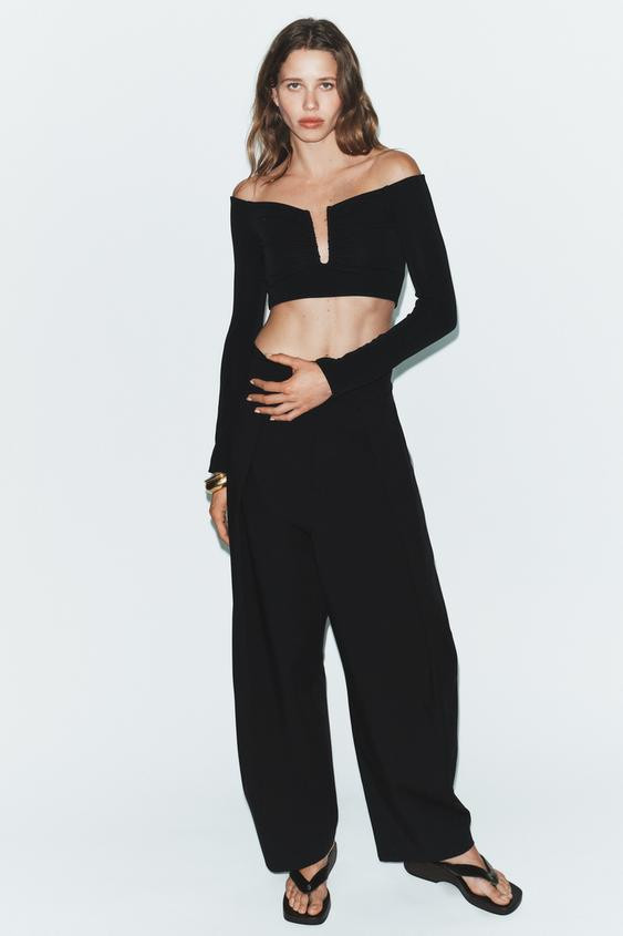 LONG SLEEVE CROPPED TOP | Zara US
