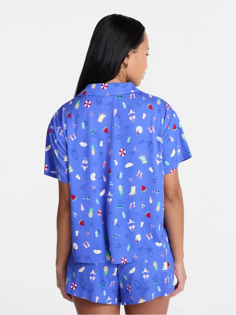 Way to Celebrate Women's Shorty Notch Fourth of July Pajama Set, 2-Piece, Sizes XS-3X | Walmart (US)