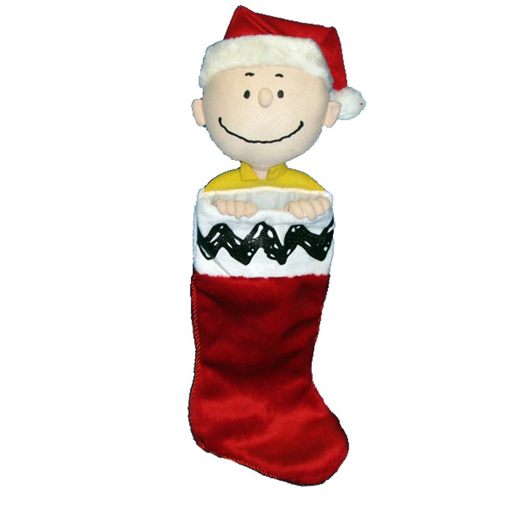 Peanuts Kurt Adler Charlie Brown Plush Head Stocking, 21-Inch | Amazon (US)