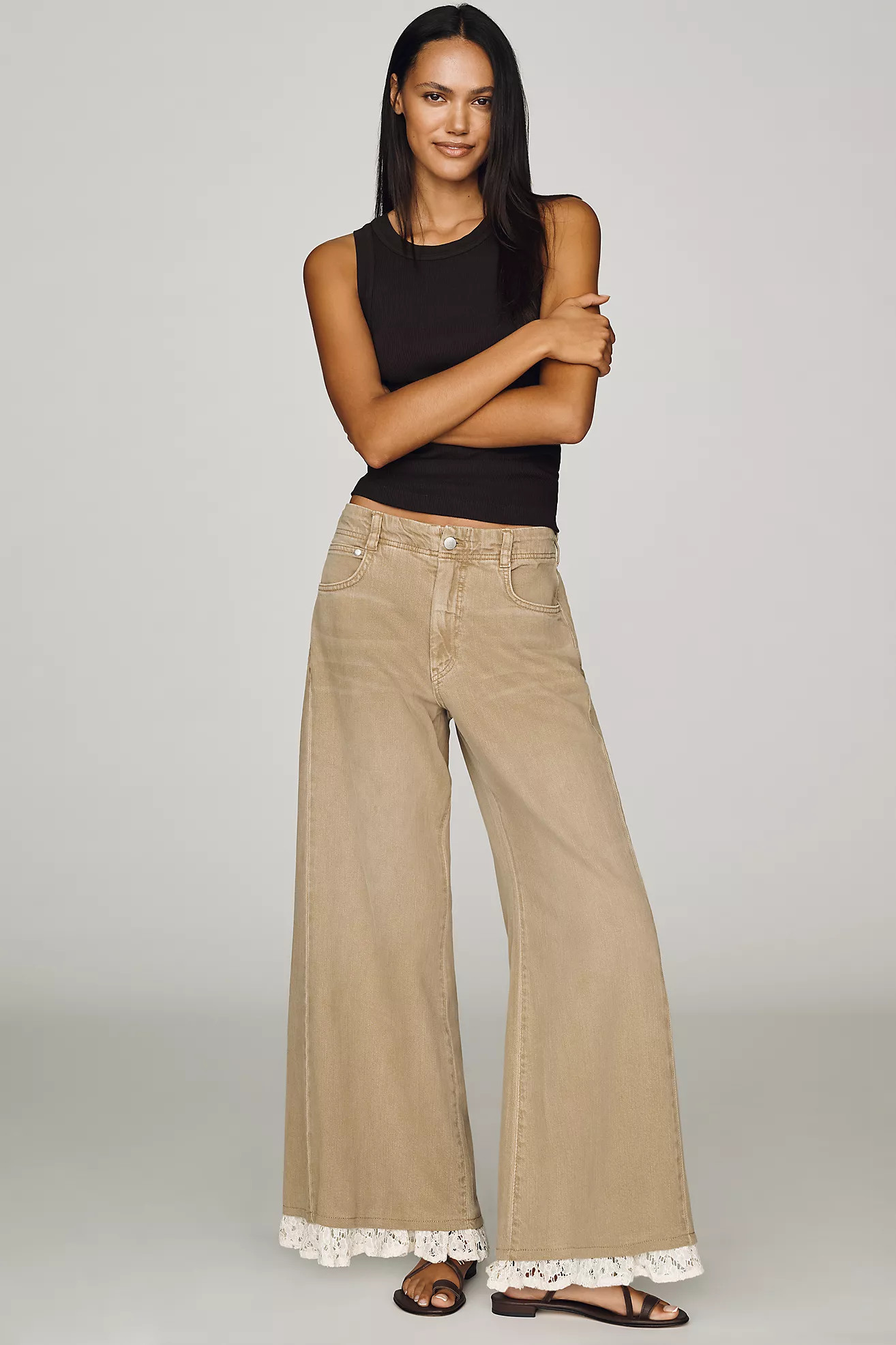 Pilcro Adi Mid-Rise Relaxed Wide-Leg Jeans | Anthropologie (US)