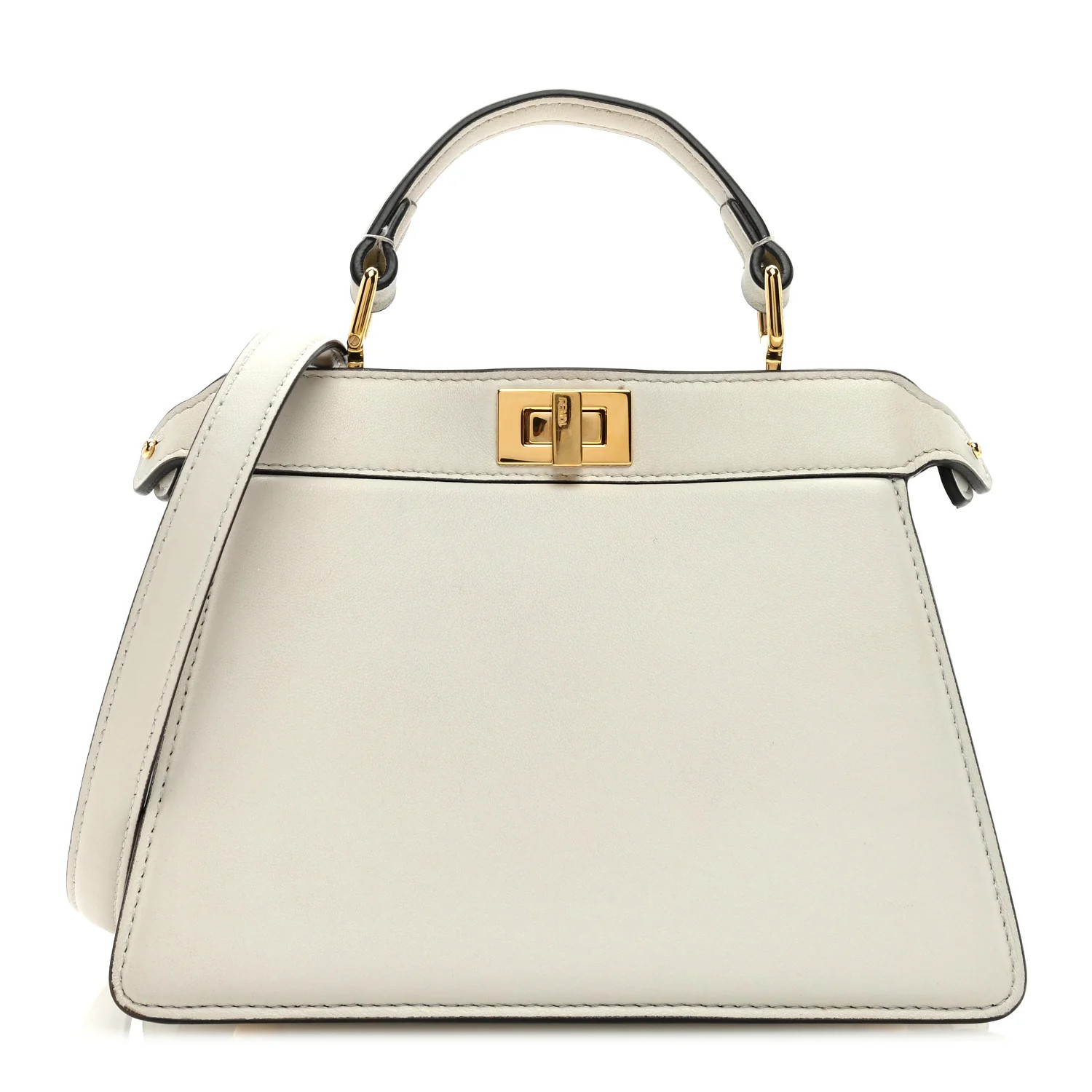 Shiny Nappa Petite Peekaboo I SEE U Satchel White | FASHIONPHILE (US)