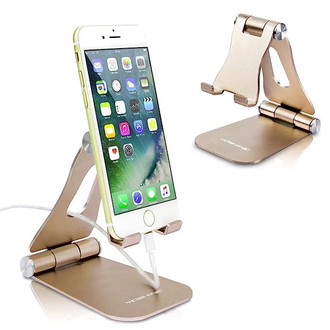 Cell Phone Stand Foldable YoShine Aluminum Phone Holder Phone Stand and Cable Organizer for Charg... | Amazon (US)