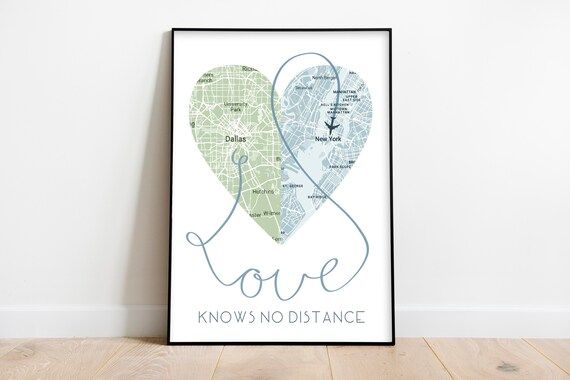 Love Knows No Distance Print / Long Distance Relationship | Etsy | Etsy (US)
