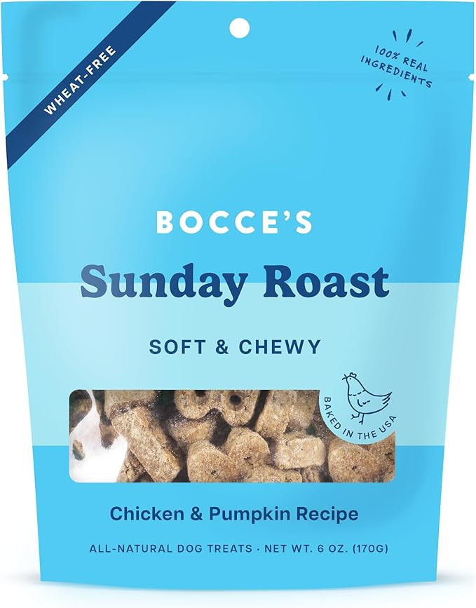 Bocce's Bakery Oven Baked Sunday Roast Treats for Dogs, Wheat-Free Everyday Dog Treats, Made with... | Amazon (US)