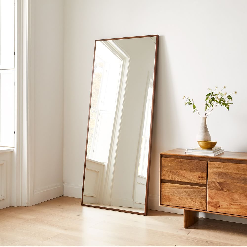 Thin Wood Floor Mirror - 30"W x 72"H | West Elm (US)