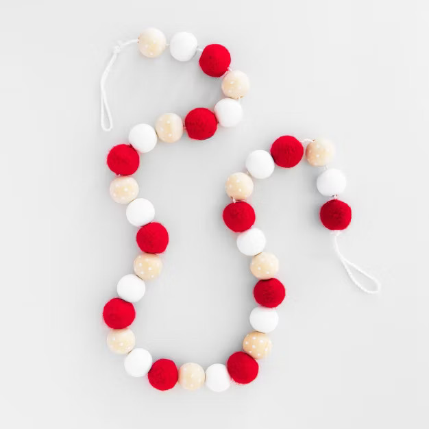 48" Red Felt & Wood Bead Garland - Sugar Paper™ + Target | Target