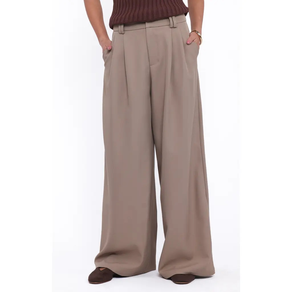 Petal & Pup Kathryn Wide Leg Pants in Beige at Nordstrom, Size 4 | Nordstrom