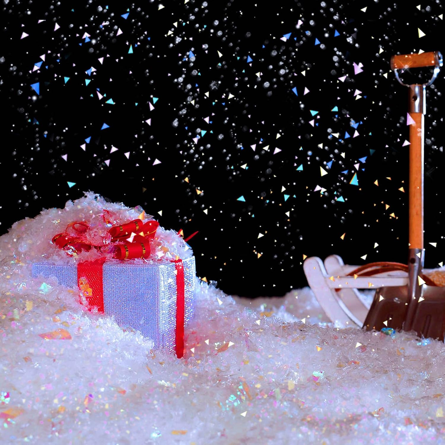 RGQSUN 8.8oz Christmas Artificial Flake Snow Twinkles Fake Snow Sparkling Snow for Crafts,Powder ... | Amazon (US)