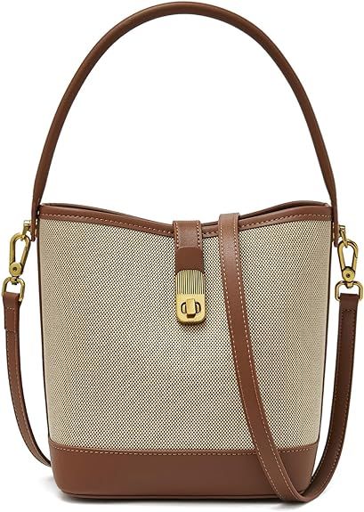 FOXLOVER Fabric Small Bucket Bag for Women Fashion Ladies Simplicity Crossbody Handbag Shoulder P... | Amazon (US)