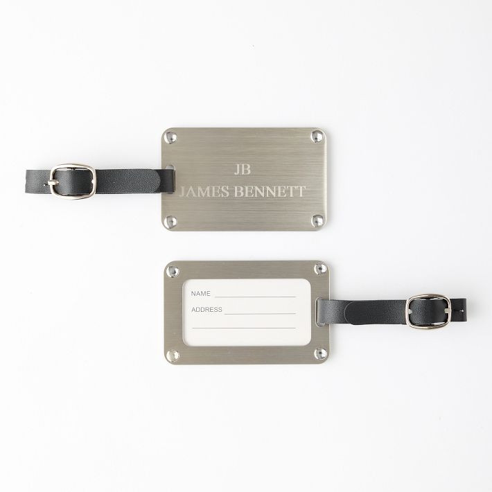 Silver Metal Luggage Tag | Mark and Graham