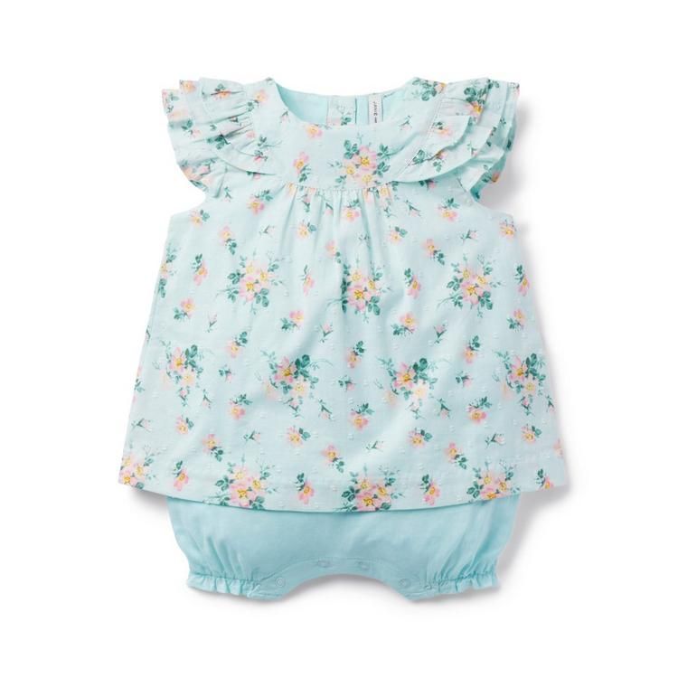 Baby Floral Swiss Dot Romper | Janie and Jack
