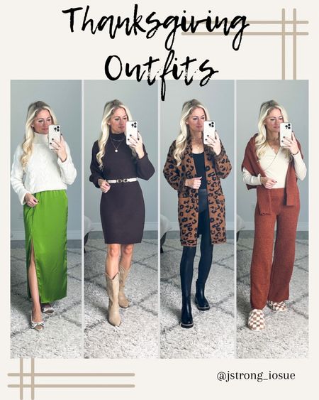 Thanksgiving outfit ideas from Target! Wearing XS. Sweater dress is roomy or add a belt for a fitted look. Fuzzy lounge set is so cozy! 

#LTKstyletip #LTKfindsunder50 #LTKHoliday