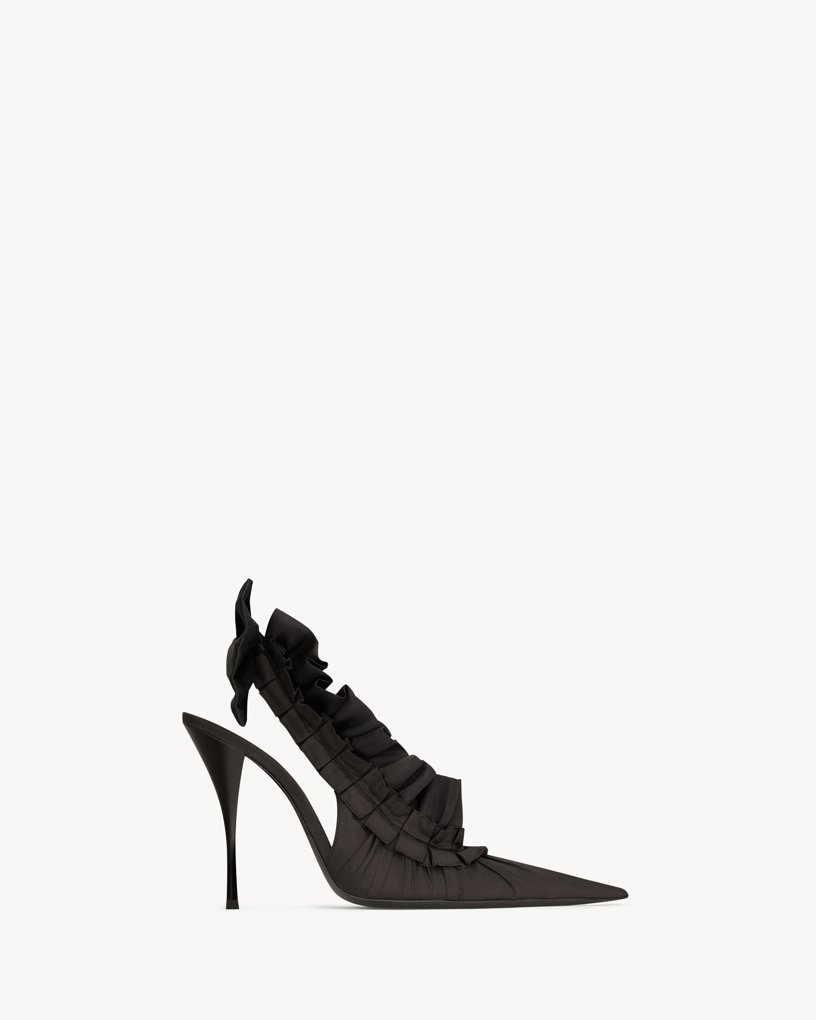 MADELEINE slingback pumps in silk taffeta and silk organza in Black | Saint Laurent | YSL US | Saint Laurent Inc. (Global)