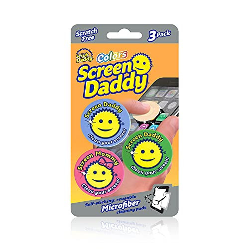 Scrub Daddy, Screen Daddy - Multi-color, Multi-use Microfiber Cleaning Pads for Electronic Screens With Convenient Storage, Scratch Free, Streak Free, Reusable and Washable, 3ct | Amazon (US)