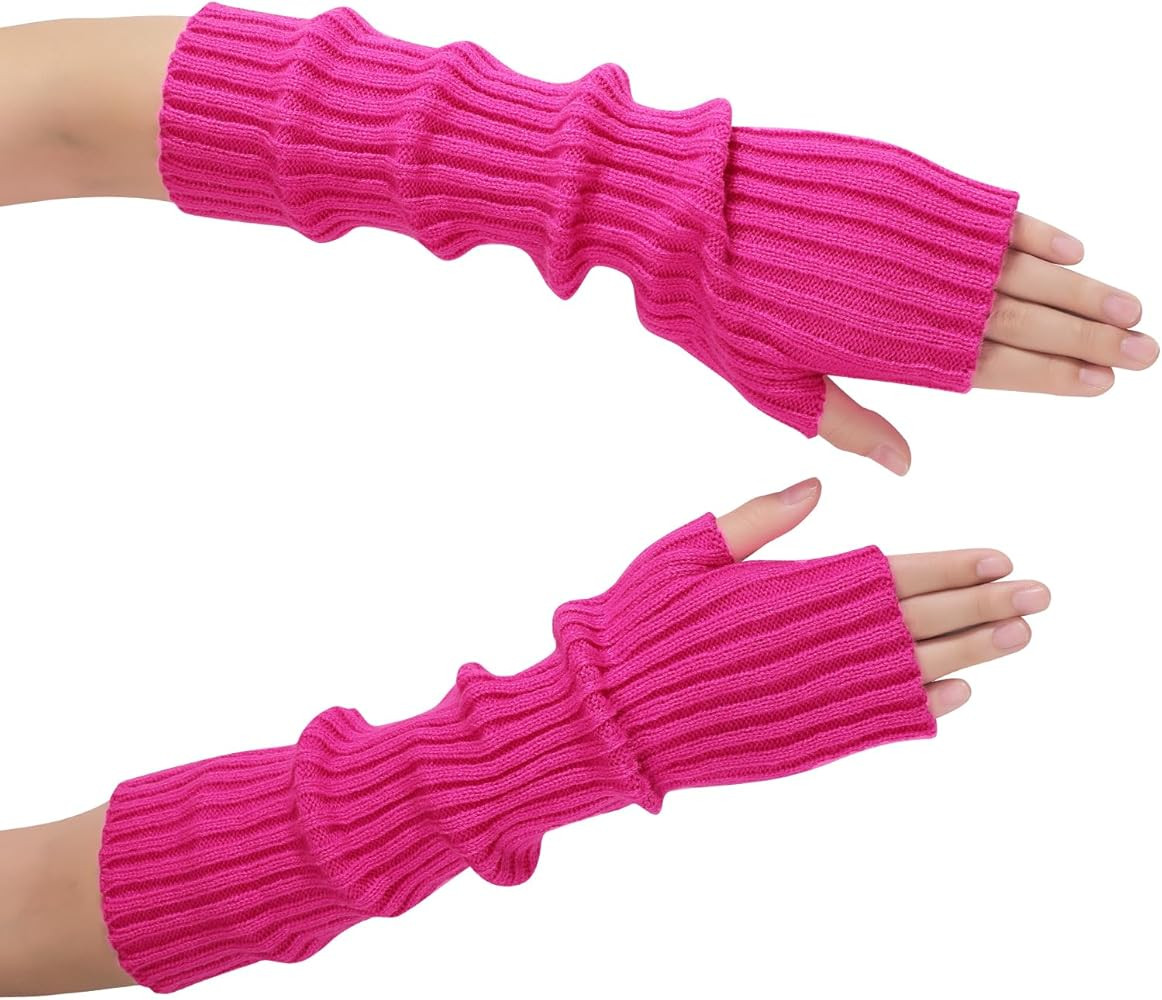 Clothirily Arm Warmers, Fashion Winter Long Fingerless Gloves Knit Mitten Gloves Arm Sleeves for ... | Amazon (US)