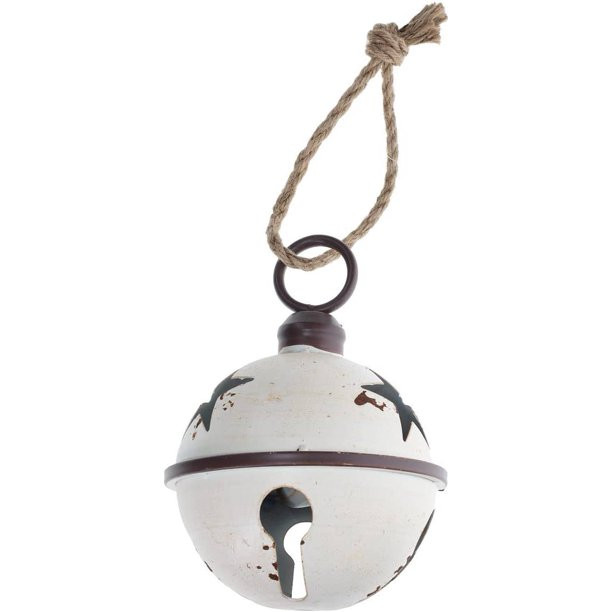 SPC Metal Jingle Bell 7" Rustic White - Walmart.com | Walmart (US)