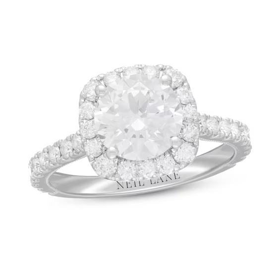 Neil Lane Diamond Engagement Ring 2-3/4 ct tw Round-cut 14K White Gold | Kay Jewelers