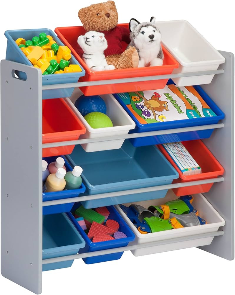 Honey-Can-Do Kids Toy Storage Organizer with 12 Plastic Bins, Grey SRT-06475 Grey | Amazon (US)