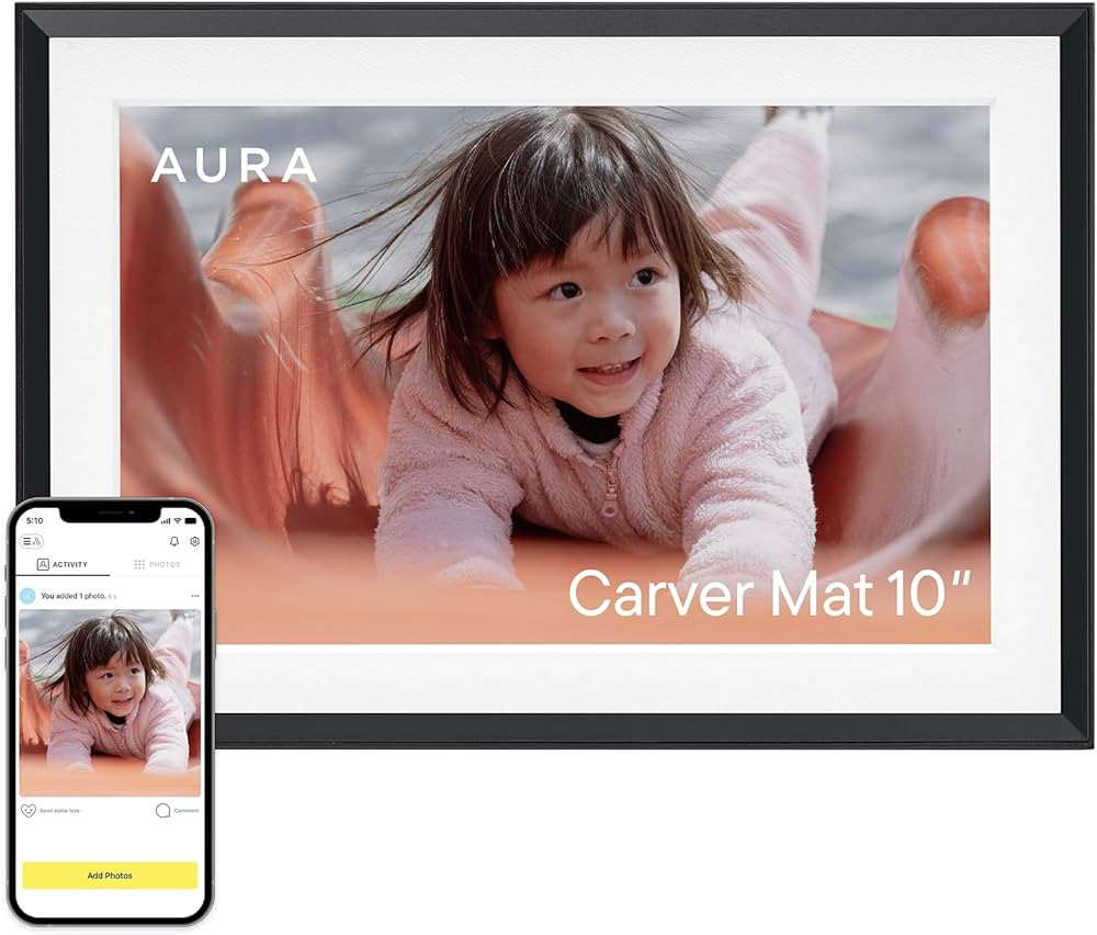 Aura Digital Picture Frame - 10.1" HD Mat Display | Wirecutter's Best Digital Frame for Gifting |... | Amazon (US)